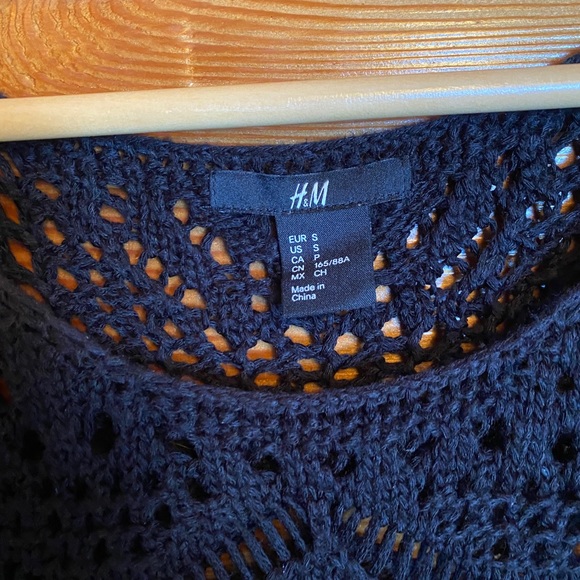 H&M Black Crochet Top - Small - Picture 3 of 4